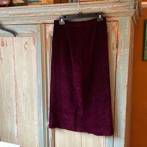 Dark Garnet Vintage Velvet Pencil Skirt